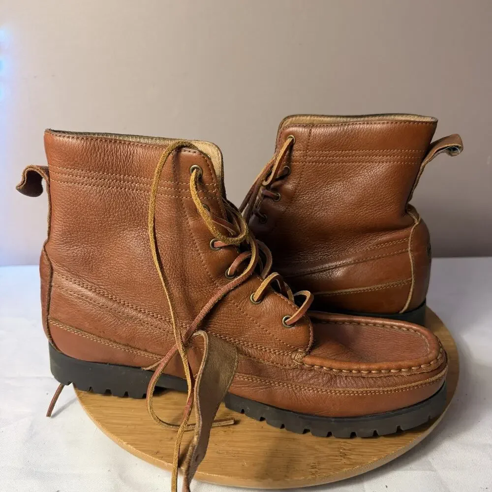 Polo Ralph Lauren Men's Size 12 Brown Leather Ranger Combat Boots
